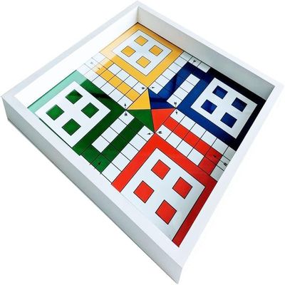 Real Glass Top Game Board with Chess, Checkers, Backgammon, Ludo (Caribbean & Indian), Chausar, Pachisi, Tic-Tac-Toe, Snakes and Ladders, and a Drinking Dice Board Game.