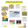 Real Glass Top Game Board with Chess, Checkers, Backgammon, Ludo (Caribbean & Indian), Chausar, Pachisi, Tic-Tac-Toe, Snakes and Ladders, and a Drinking Dice Board Game. view 2