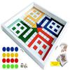 Real Glass Top Game Board with Chess, Checkers, Backgammon, Ludo (Caribbean & Indian), Chausar, Pachisi, Tic-Tac-Toe, Snakes and Ladders, and a Drinking Dice Board Game. view 3