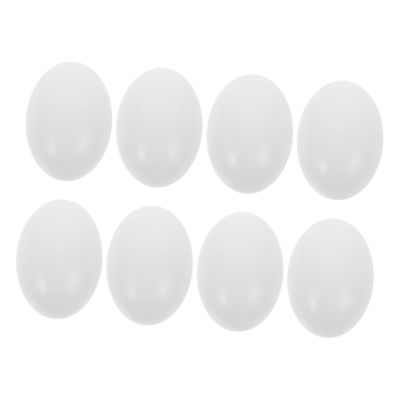 NULYLU 8Pcs Realistic Fake Chicken Eggs for Nest Training Wooden Simulation Eggs for Chickens for Easter Decor and DIY Projects