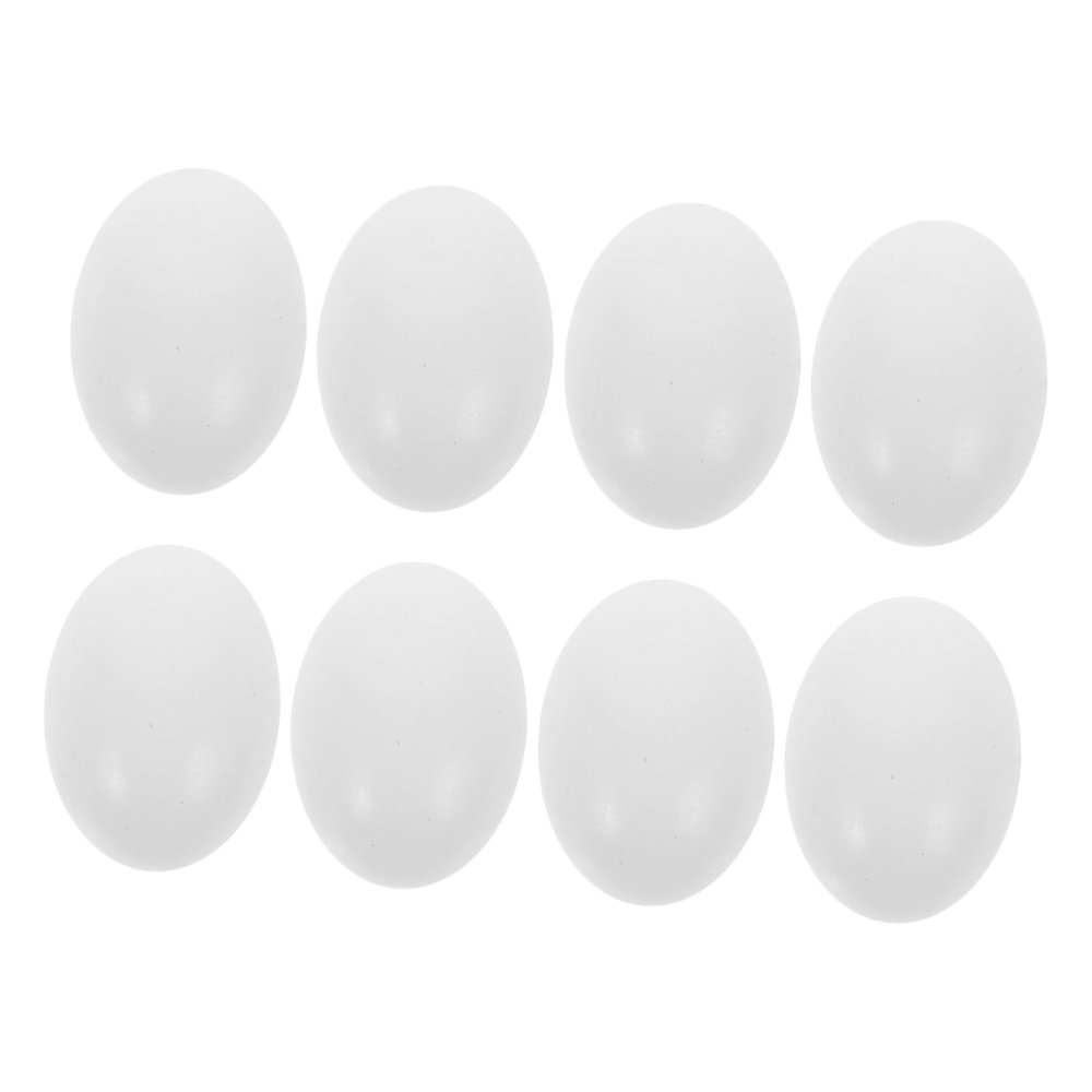 NULYLU 8Pcs Realistic Fake Chicken Eggs for Nest Training Wooden Simulation Eggs for Chickens for Easter Decor and DIY Projects