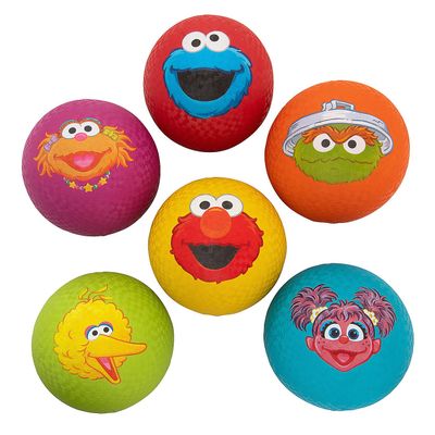 Fun Express 8 1/2" Inflatable Sesame Street Character Rubber Playground Balls - 6 Pieces