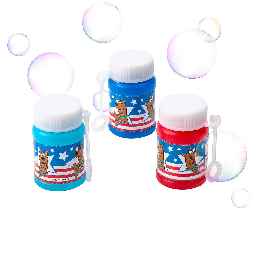 Fun Express Mini Scooby-Doo Patriotic Bubble Bottles - 24 Pieces