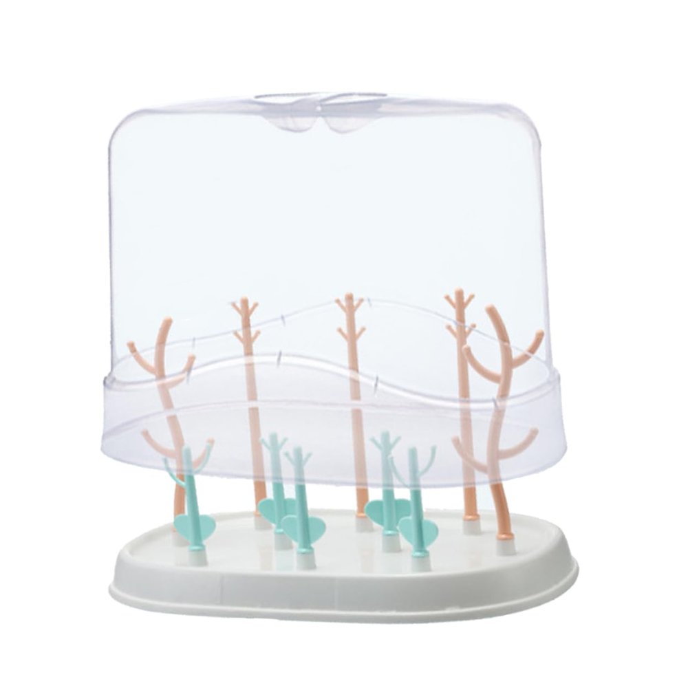 DECHOUS Bottle Drain Rack Newborn Bottles Organizer Drying Stand Eco-Friendly Material Flexible Branches Skid Handle Cover