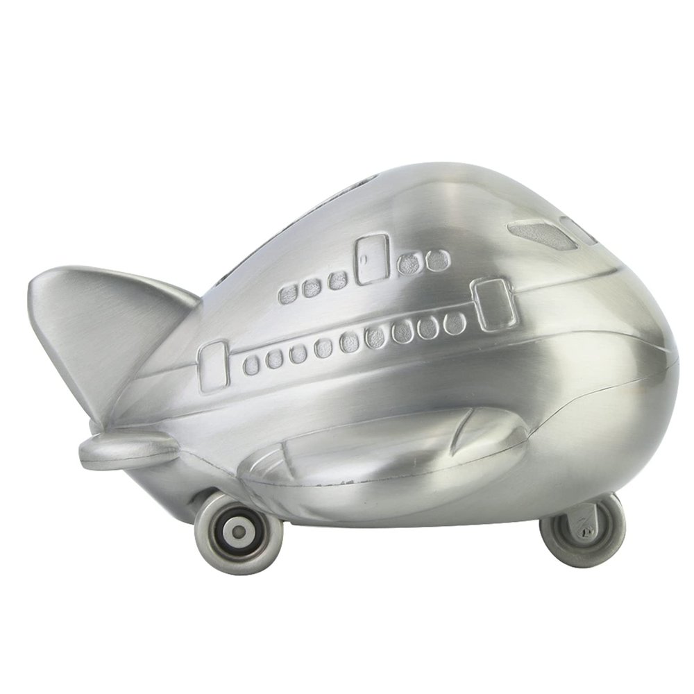 Air Plane Shape, Zinc Alloy Bank Children Saving Airplane Savings 0 Money Box Vintage Airplane Bank Jar for Boys