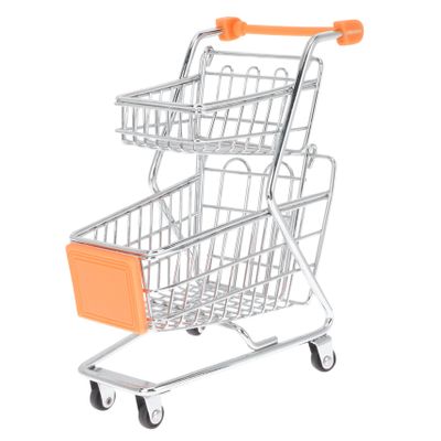 CORHAD Supermarket Handcart Modes Trolley Handcart Toys Desktop Ornament Mini Shopping Cart Boys and Girls Toy