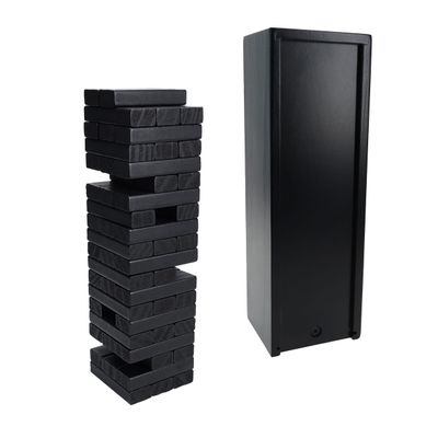 WE Games Wooden Block Stacking Party Game for Adults Painted Solid Color, Tumble Tower Wedding Guest Book Alternative, Tabletop Games, Includes Storage Case, 12 inches