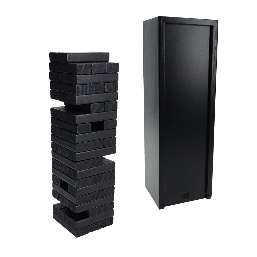 WE Games Wooden Block Stacking Party Game for Adults Painted Solid Color, Tumble Tower Wedding Guest Book Alternative, Tabletop Games, Includes Storage Case, 12 inches