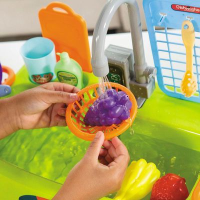 Fun Express 15 1/4" x 10 1/2" Plastic Sink Dish Washer Play Set - 20 Pieces