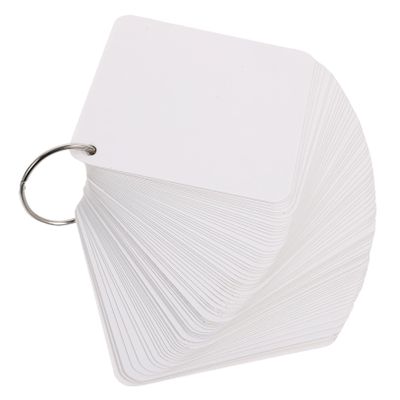 Angoily 1Set Blank Flash Cards Pre Punched Notecards with Binder Rings Multipurpose Memo Cards for Studying DIY Projects and Game Playing Compact for Easy Carrying