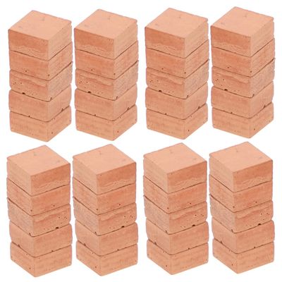 Abaodam 40pcs Miniature Simulation Brick Models Square Fake Wall Bricks for Building Models Landscaping and Creative Scenarios Safe Smooth for Boys and Girls