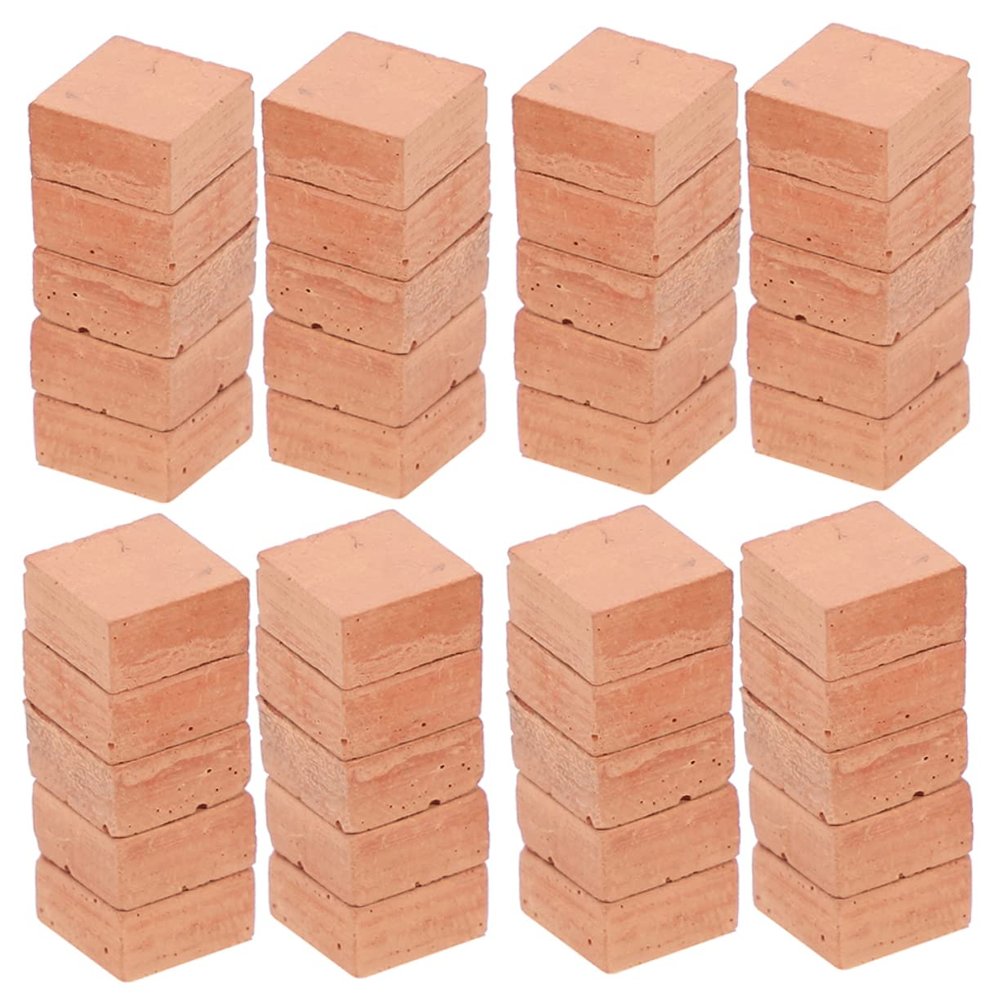 Abaodam 40pcs Miniature Simulation Brick Models Square Fake Wall Bricks for Building Models Landscaping and Creative Scenarios Safe Smooth for Boys and Girls