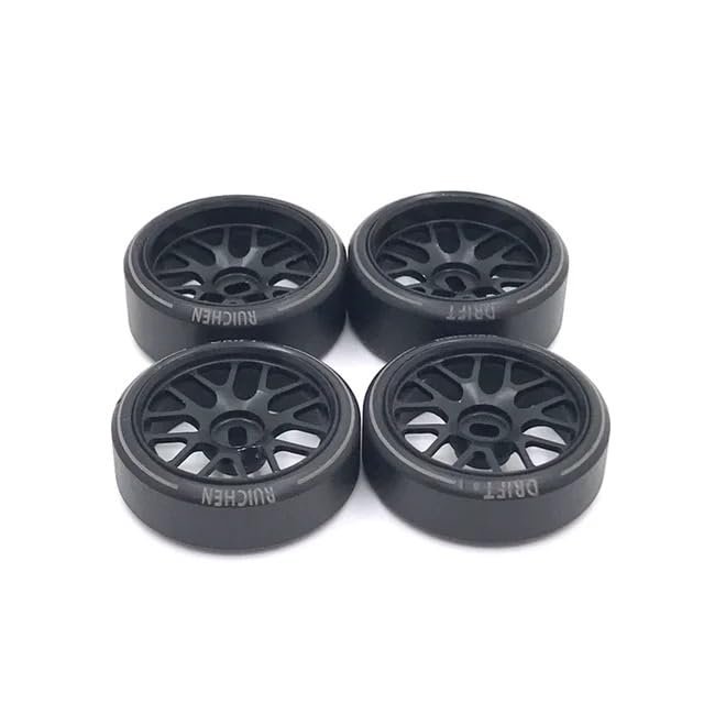 27mm Drift Wheels for Wl Toys 1/28 k969 k979 k989 k999 P929 P939 284131 iw04m iw02 rm02 rm03 dgawd MINI-Q KYOSHO RC Car Parts(Black)