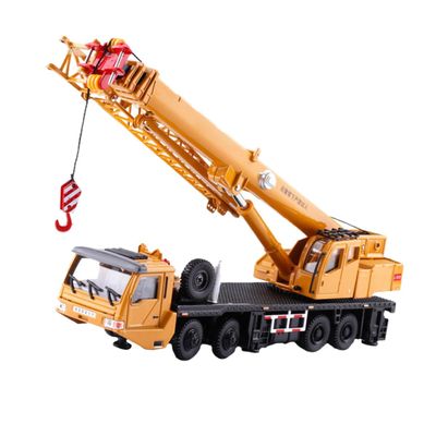 BESPORTBLE Alloy Crane Model Toy for Boys and Girls 1:55 Scale Construction Crane Vehicle Simulation Function Desktop Ornament for Kids for Indoor Play and Collecting