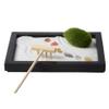 SUPVOX Zen Garden Miniature Landscape Sand Table Decoration with Simulation Moss and Rake Meditation Desk Ornament for Home and Office Stress-Relief Sand Tray with Elegant Design view 1