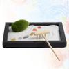 SUPVOX Zen Garden Miniature Landscape Sand Table Decoration with Simulation Moss and Rake Meditation Desk Ornament for Home and Office Stress-Relief Sand Tray with Elegant Design view 3