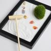 SUPVOX Zen Garden Miniature Landscape Sand Table Decoration with Simulation Moss and Rake Meditation Desk Ornament for Home and Office Stress-Relief Sand Tray with Elegant Design view 4