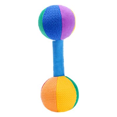 BRIGHTFUFU Dumbbell Rattle Toy for Newborns Colorful Grip Rattle for Sensory Development and Play Soft Barbell Design for Easy Holding and Interaction