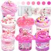 7 Pack Pink Slime Kits, Butter Slime,Cloud Slime kit for Girls Ages 8-12,Crunchy Slime Kit,Non Sticky,Super Soft Sludge Toy,Birthday Gifts for Kids,Party Favors for Girls and Boys view 1