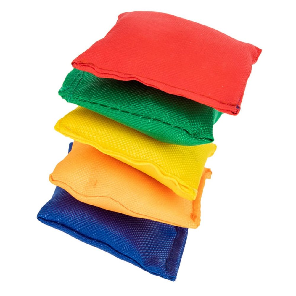 Toyvian 5pcs Boys and Girls Bean Bag Tossing Toys Outdoor Bean Bags for Cornhole Sensory Beanbags Non-Toxic Canvas Fine Motor Skills Game