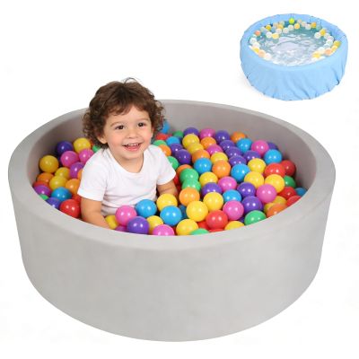 Foam Ball Pit, 35 inch x 12 Inch Soft Ball Pit for Kids, Indoor Playground Ball Pool, Outdoor Swimming Pool, Ideal Gift for Children - Balls not Included