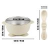 PandaEar 3 Pack Stainless Steel Suction Baby Bowls & 3 Baby Feeding Spoons | Non-Slip Stay Put Bowls & Soft Silicone First Stage Spoons for Toddlers, BPA-Free Baby Led Weaning Set (Linen Brown Grey) view 3
