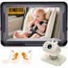 AMTIFO Baby Car Camera 1080P HD Plug-Play Monitor: 4.3 Inch IPS Display with Sun Visor - 150 Wide-Angle 360 Swivel Backseat Cam, Infrared Night Vision, Rabbit Design - Beige view 1