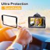 AMTIFO Baby Car Camera 1080P HD Plug-Play Monitor: 4.3 Inch IPS Display with Sun Visor - 150 Wide-Angle 360 Swivel Backseat Cam, Infrared Night Vision, Rabbit Design - Beige view 4