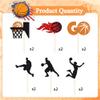 12 Pcs Basketball Cupcake Toppers - Glitter Sports Theme Cupcake Decorations Suitable for Basketball Player Party & Birthday Party Cake Decoration Supplies view 3