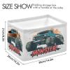 Emelivor Monster Truck White Storage Basket Bins Decorative Organizer Bins Laundry Hamper Baskets with Handles for Pet Books Clothes Makeup Closet Office,2 pcs view 3