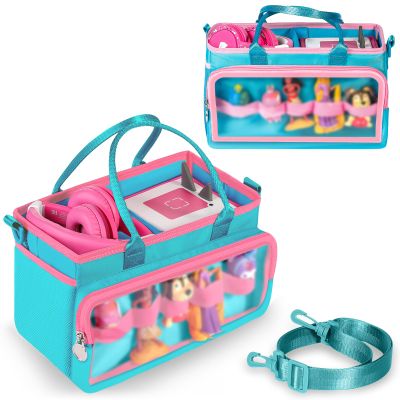Ottkids Carrying Case Compatible with Toniebox 2/1, Portable Organizer Case for Tonie Figures Characters, Headphones & Accessories, Storage Travel Case with Shoulder Strap and Handle(Light Blue)