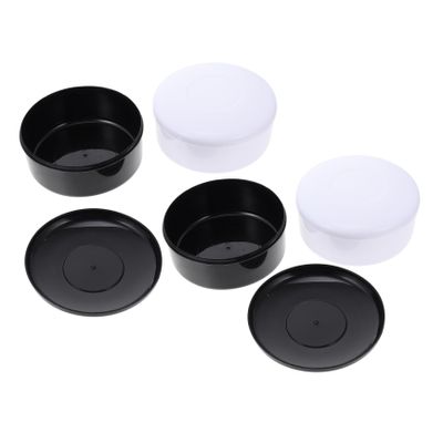 Vaguelly Go Chess Box Set 4pcs Lidded Plastic Storage Containers for Go Game and Chess Pieces Black and White Resin Design for Beginners