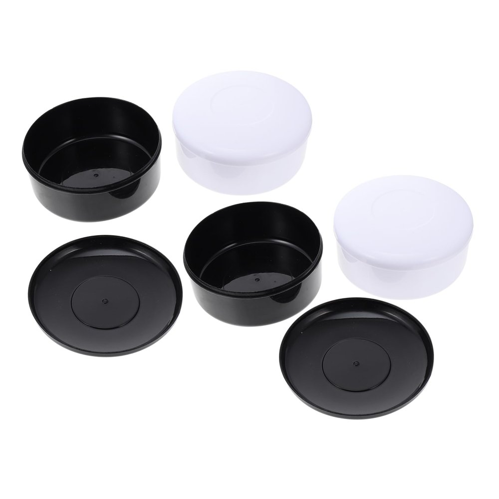 Vaguelly Go Chess Box Set 4pcs Lidded Plastic Storage Containers for Go Game and Chess Pieces Black and White Resin Design for Beginners