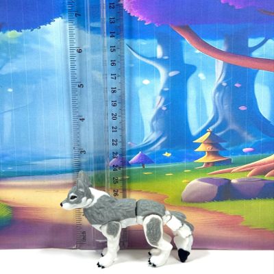 1pc 3D Printed Wolf, White and Gray Fidget Wolf, Full Body Articulated Animal Toy, Fidget ADHD Autism Toy W001-WG-1x (Small -2.75 Inches)
