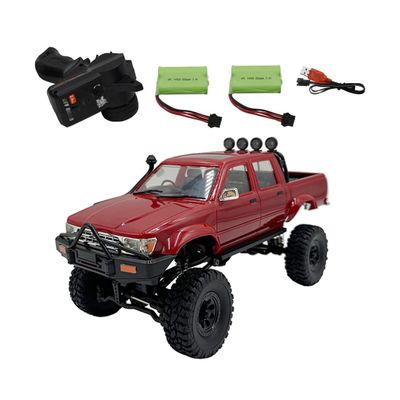 ConsoleXpress WPL C64-1 1/16 Scale RC Pickup Truck, 4WD Off-Road Crawler with Full-Proportional Control, Forward & Reverse Drive, Braking, 2 Batteries, 2.4GHz Remote, White RC Car for Adults & Teens
