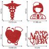 12 Pcs Nurse Theme Party Centerpiece Sticks,Nurses Graduation Party Decor,Congrats Nurses,Nurse Appreciation Week & Retirement Party Decor Supplies Red view 2