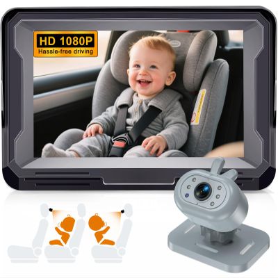 Baby Car Camera Easy Install: Rear-Facing Infant View for Cars SUVs, Clear HD Screen, 4.3 Inch Display, Peace of Mind for Parents - Grey