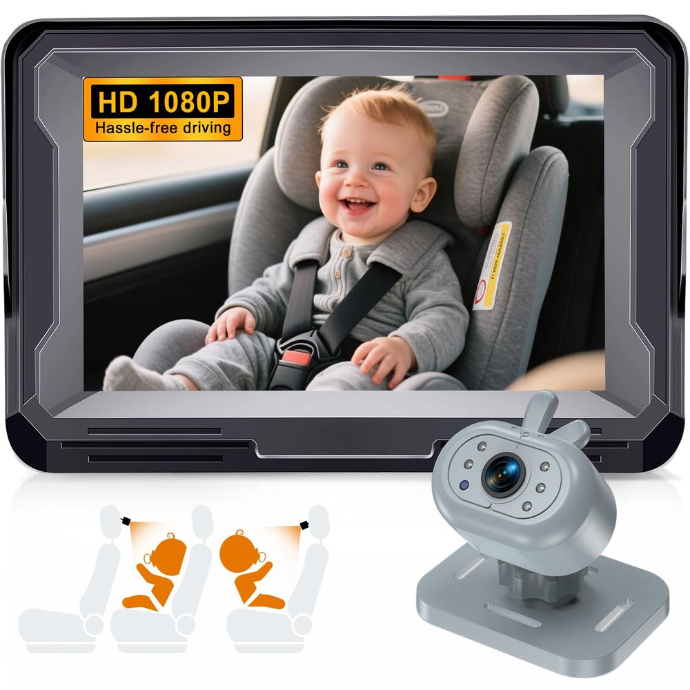 Baby Car Camera Easy Install: Rear-Facing Infant View for Cars SUVs, Clear HD Screen, 4.3 Inch Display, Peace of Mind for Parents - Grey