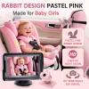 AMTIFO Baby Car Camera for Girls: 1080P HD Rear-Facing Backseat Camera with IR Night Vision - Plug & Play Installation 4.3" Monitor for Infant/Toddler Safety (Pastel Pink) view 2