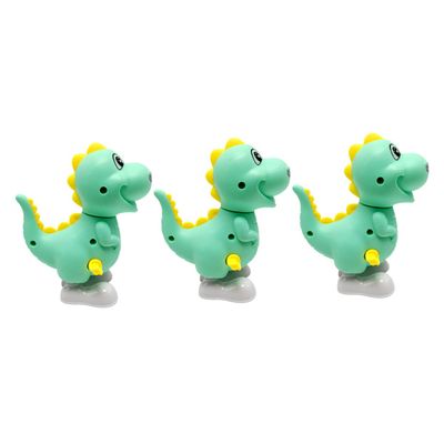 FELTECHELECTR 3pcs Wind-up Jumping Dinosaur Toys Cute Cartoon Animal Playthings Safe Lightweight Desktop Decor for Birthday Parties and Room Decoration