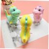 FELTECHELECTR 3pcs Wind-up Jumping Dinosaur Toys Cute Cartoon Animal Playthings Safe Lightweight Desktop Decor for Birthday Parties and Room Decoration view 3