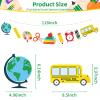 2 Pack Back to School Classroom Garland Banner  School Theme Hanging Decorations with Globe, Pencil, Books, Crayons, and School Bus Cutouts for First Day of School, Teacher Welcome, Bulletin Board view 2