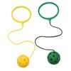 BESPORTBLE 2Pcs Elastic Fitness Jumping Balls for Boy Girl Single Foot Whirling Ring Toys in Yellow and Green Lightweight Plastic Bounce Balls for Boy Girl Physical Exercise and Coordination view 1