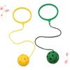 BESPORTBLE 2Pcs Elastic Fitness Jumping Balls for Boy Girl Single Foot Whirling Ring Toys in Yellow and Green Lightweight Plastic Bounce Balls for Boy Girl Physical Exercise and Coordination view 2