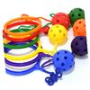 BESPORTBLE 2Pcs Elastic Fitness Jumping Balls for Boy Girl Single Foot Whirling Ring Toys in Yellow and Green Lightweight Plastic Bounce Balls for Boy Girl Physical Exercise and Coordination view 3