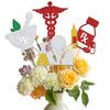 12 Pcs Pharmacist Themed Centerpiece Sticks,Pharmacy School Graduation Party Decor, Congrats Pharmacist,Pharmacy Week & Retirement Party Decor Supplies Red Silver view 1