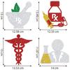 12 Pcs Pharmacist Themed Centerpiece Sticks,Pharmacy School Graduation Party Decor, Congrats Pharmacist,Pharmacy Week & Retirement Party Decor Supplies Red Silver view 2