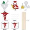 12 Pcs Pharmacist Themed Centerpiece Sticks,Pharmacy School Graduation Party Decor, Congrats Pharmacist,Pharmacy Week & Retirement Party Decor Supplies Red Silver view 4
