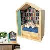 3D Tiny House Library  Elegant Miniature Booknook Kit, Wooden House Kit | Realistic Creative Craft Scene, Tiny World in Wood, Home Decoration for Living Room, Bedroom Display Shelf view 1