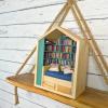 3D Tiny House Library  Elegant Miniature Booknook Kit, Wooden House Kit | Realistic Creative Craft Scene, Tiny World in Wood, Home Decoration for Living Room, Bedroom Display Shelf view 4